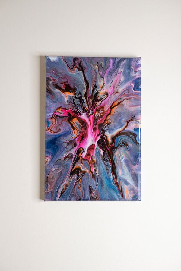 Original painting, UV glow, glow in the dark, glowing painting, RaDiKo.Art, Wall Art, Living Room Wall Art, Abstract painting, Modern art, artist Milton Keynes, fluid art, acrylic pour, Resin artwork, google search