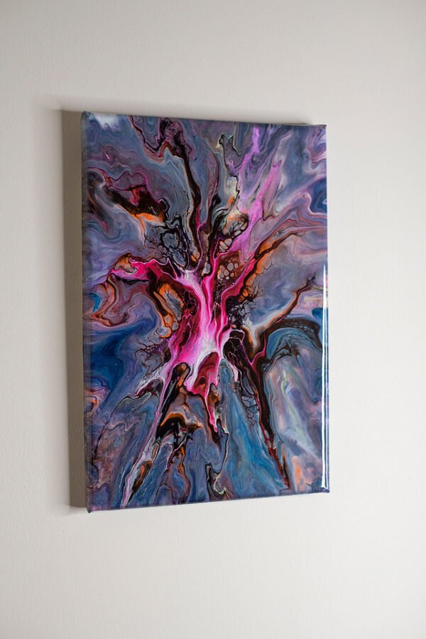 Original painting, UV glow, glow in the dark, glowing painting, RaDiKo.Art, Wall Art, Living Room Wall Art, Abstract painting, Modern art, artist Milton Keynes, fluid art, acrylic pour, Resin artwork, google search
