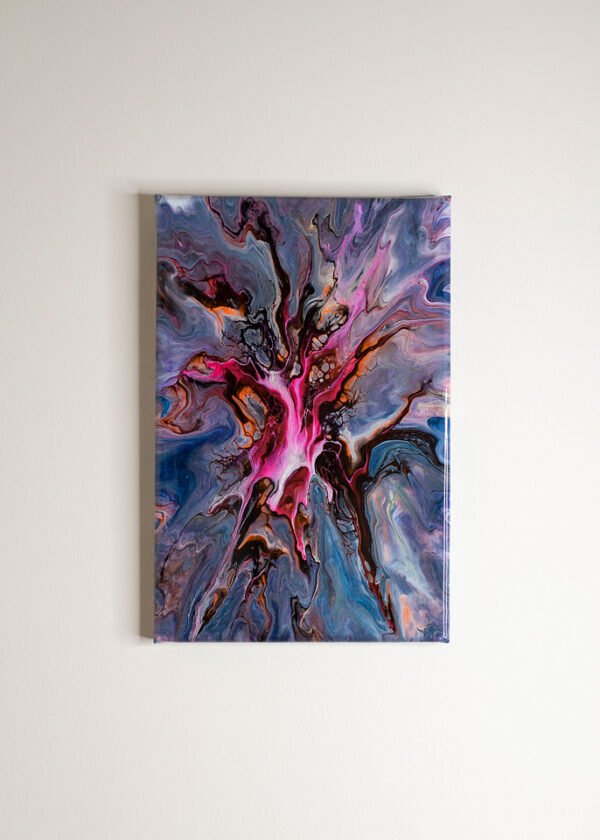 Original painting, UV glow, glow in the dark, glowing painting, RaDiKo.Art, Wall Art, Living Room Wall Art, Abstract painting, Modern art, artist Milton Keynes, fluid art, acrylic pour, Resin artwork, google search