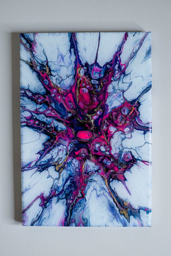 Original painting, UV glow, glow in the dark, glowing painting, RaDiKo.Art, Wall Art, Living Room Wall Art, Abstract painting, Modern art, artist Milton Keynes, fluid art, acrylic pour, Resin artwork, google search