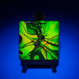 RaDiKo.Art, desktop Art, mini painting, uv glow, artist Milton Keynes, fluid art, acrylic pour, Resin artwork, gift idea, google search, FB Radostina Kostadinova, radiko uk