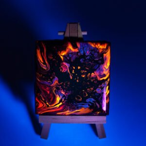 RaDiKo.Art, desktop Art, mini painting, uv glow, artist Milton Keynes, fluid art, acrylic pour, Resin artwork, gift idea, google search, FB Radostina Kostadinova, radiko uk