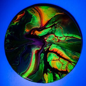 RaDiKo.Art, home Art, coaster, uv glow, artist Milton Keynes, fluid art, acrylic pour, gift idea, google search, Radostina Kostadinova, radiko uk
